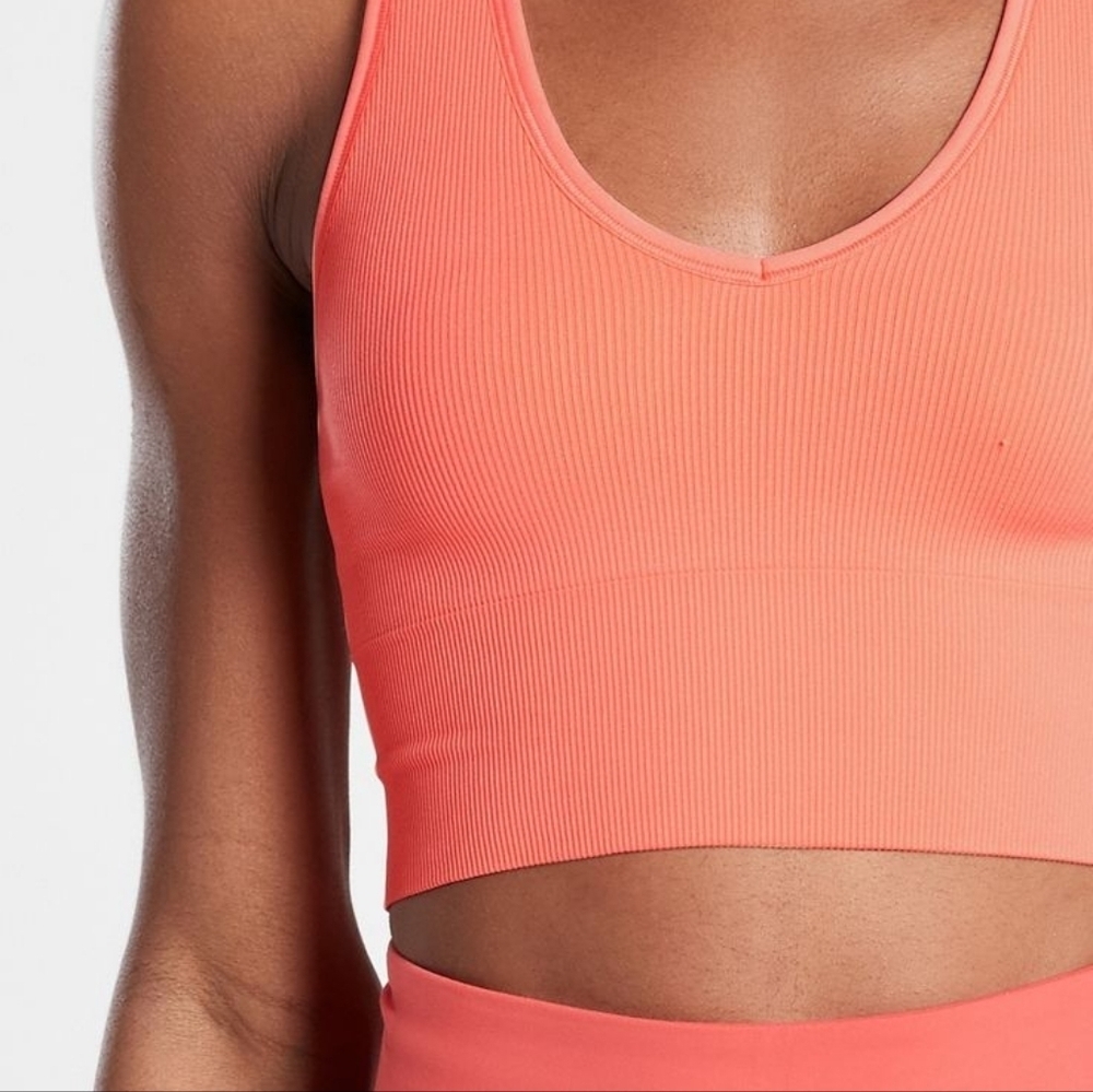NWT Athleta Aurora Crop Rib Coral Tank - Picture 2 of 13